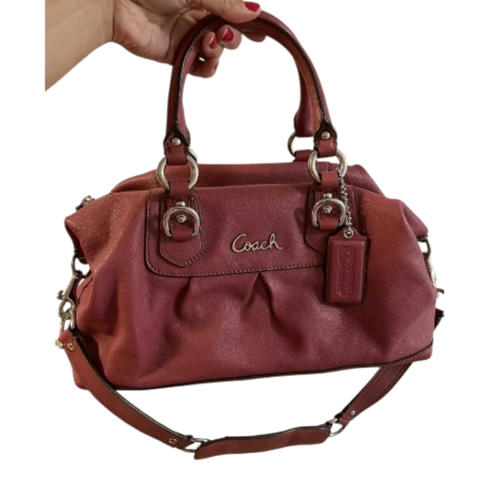 Coach Ashley Leather Satchel In Rose